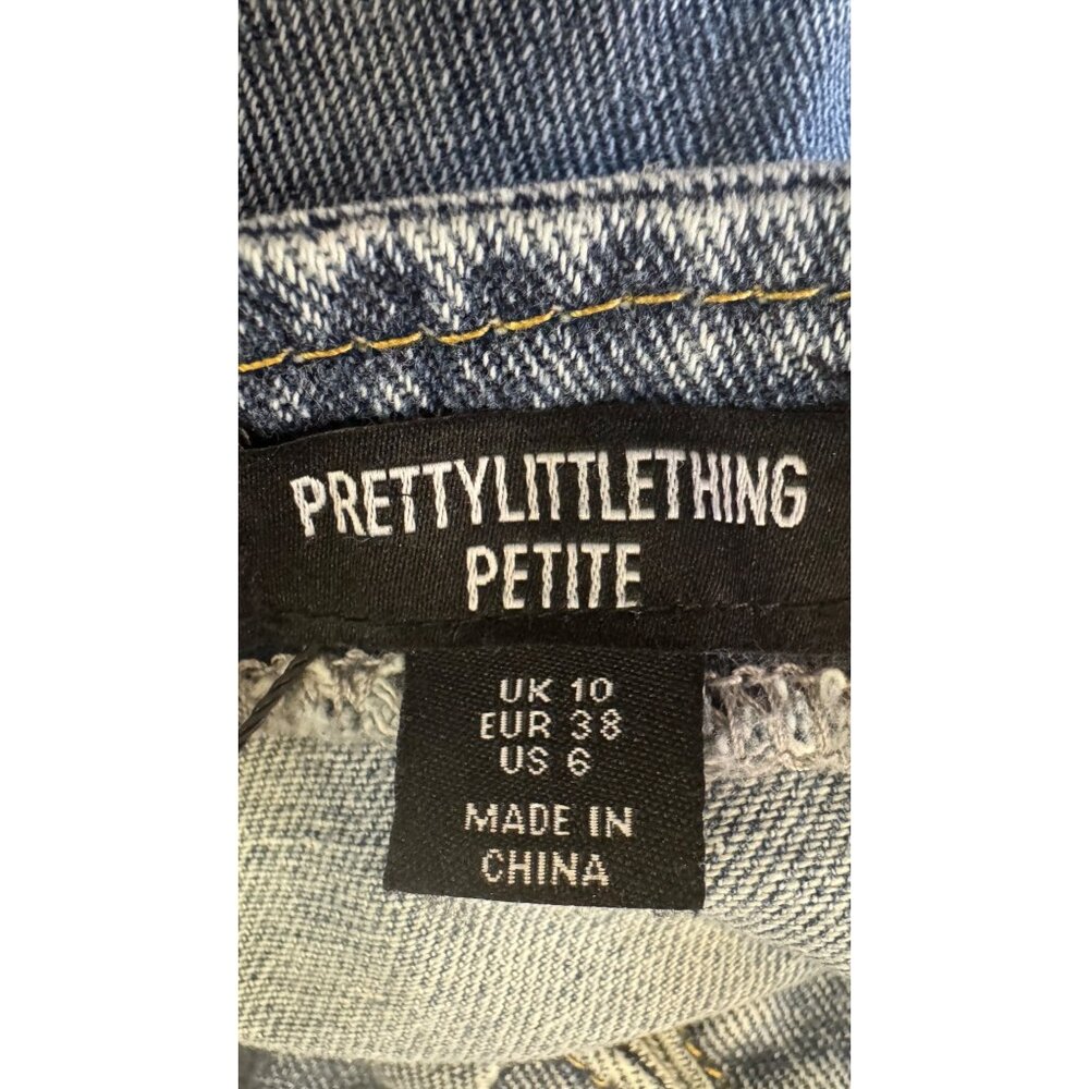 2/$30 NWT PrettyLittleThing Petite Size 6 Blue Denim Corset Top Lace-Up Sides - Picture 5 of 10